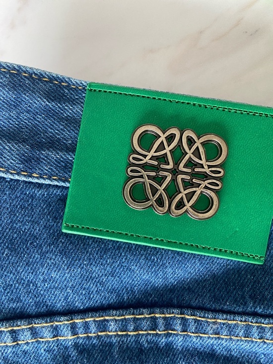 Loewe Blue Straight-Leg Jeans with White Anagram Knees - Picture 5 of 5